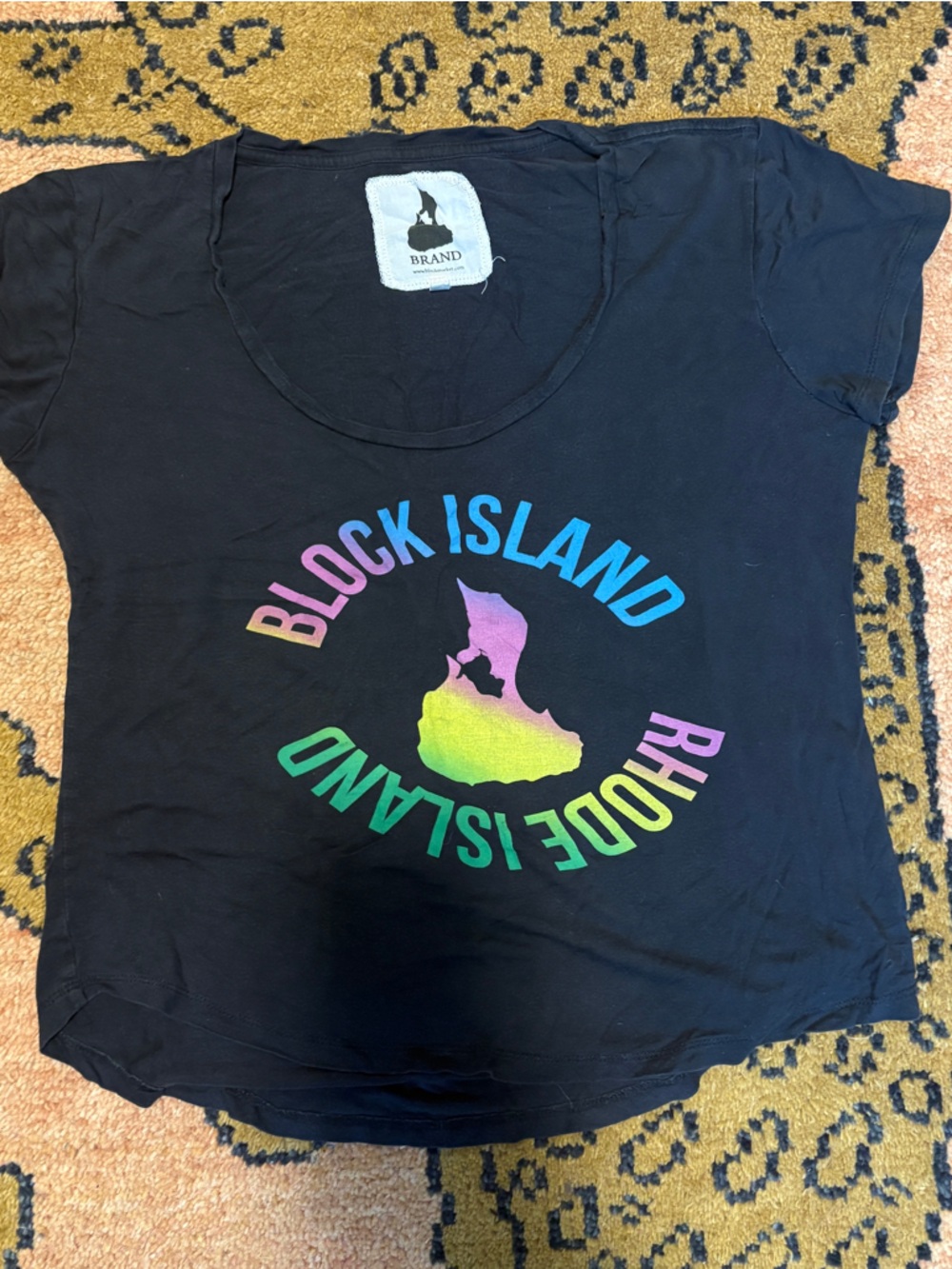 Block Island Rhode Island Rainbow Graphic Tee